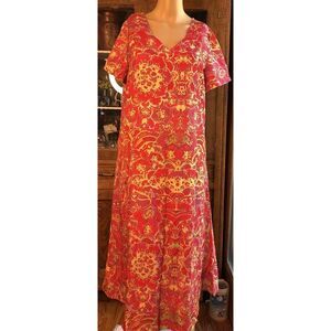 Unbranded pink Floral V Neck Short Sleeve Shift Dress Womens Medium